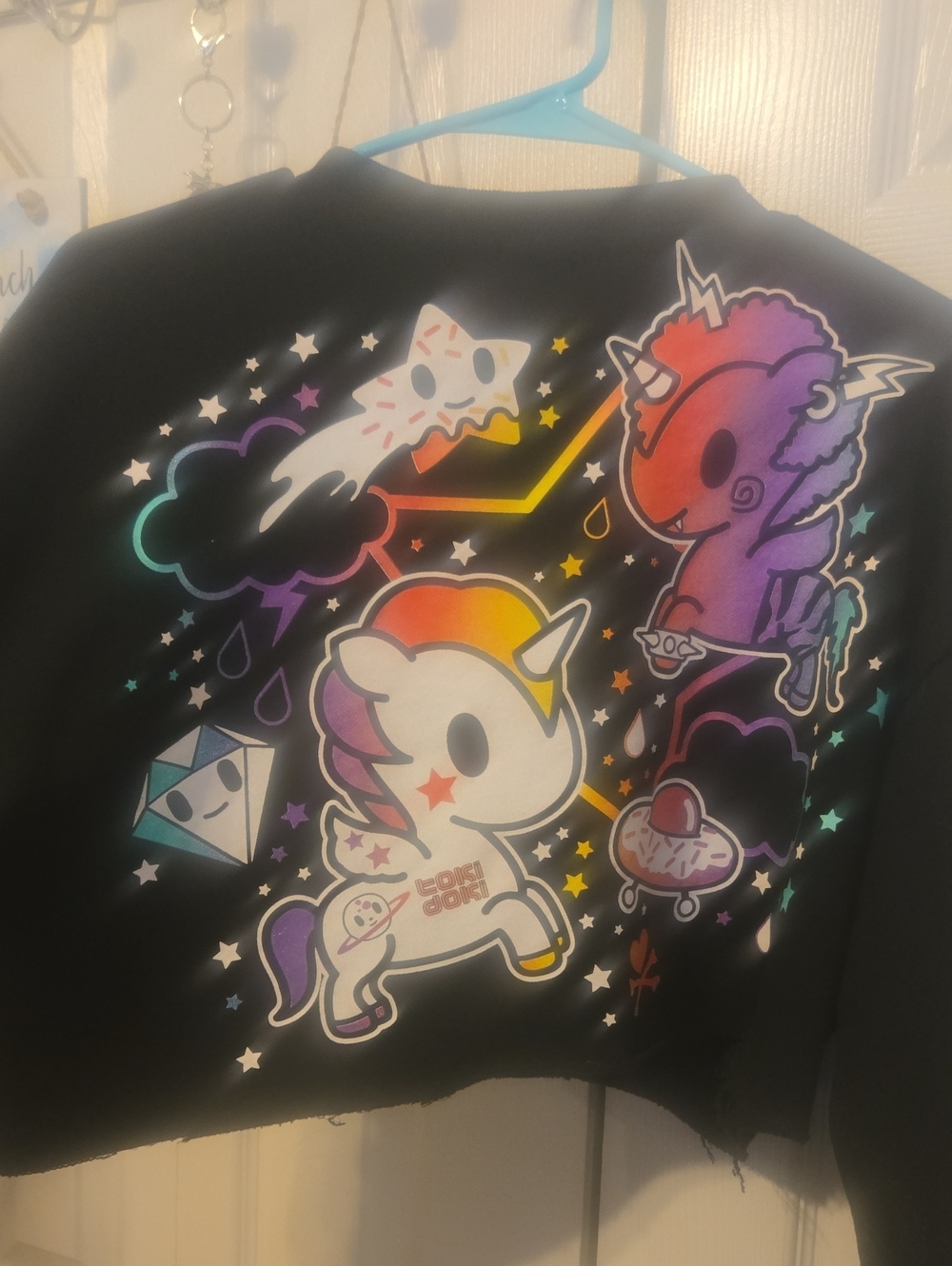 Tokidoki x Dolls Kill Graphic Cropped Sweatshirt Black Medium